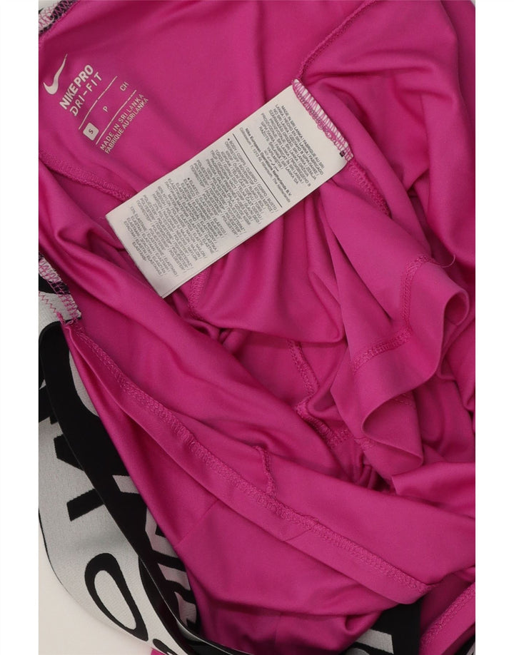 Canotta grafica Nike Dri Fit da donna UK 10 Small Rosa Poliestere color block