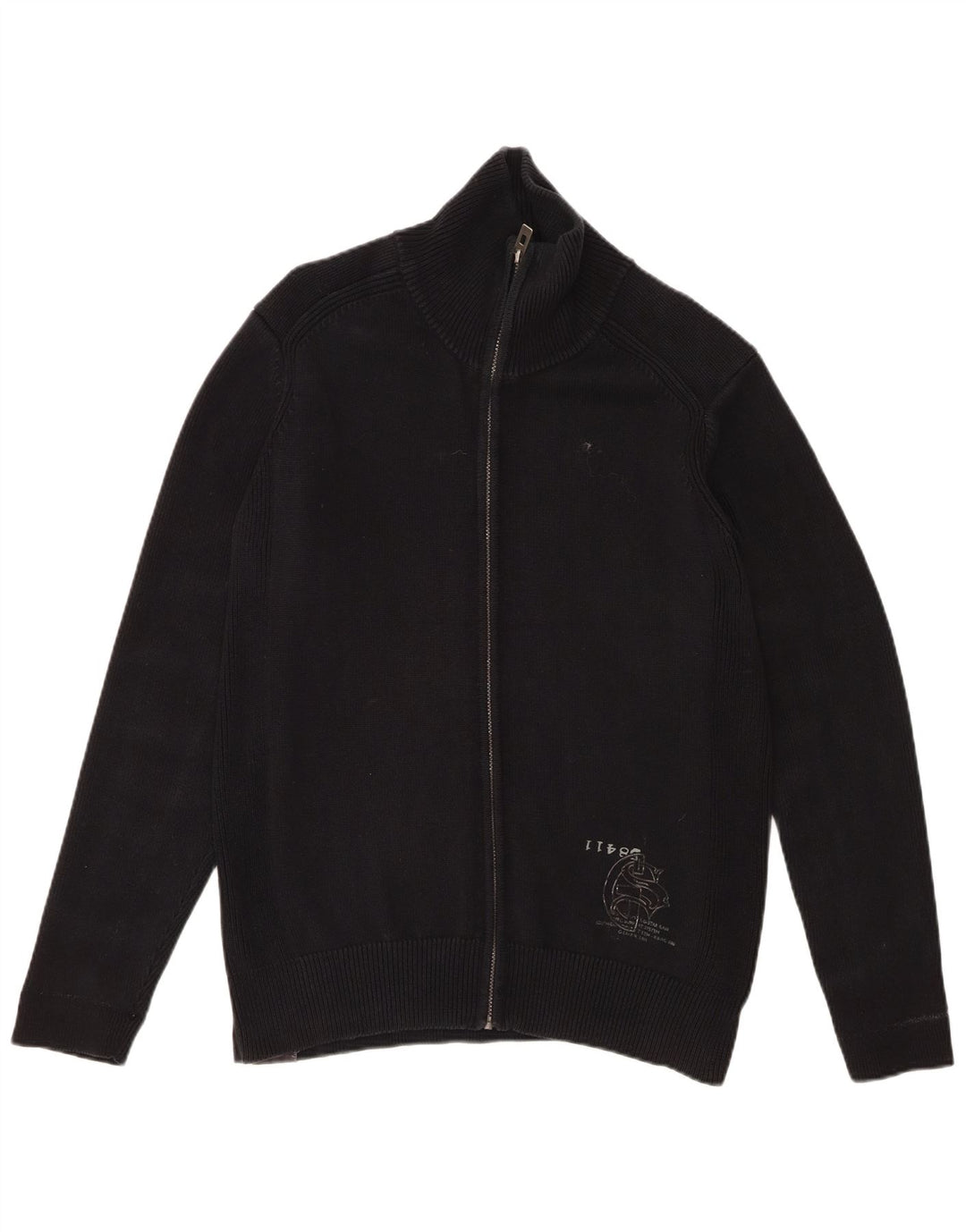 G-STAR Mens Graphic Cardigan Sweater XL Black Cotton
