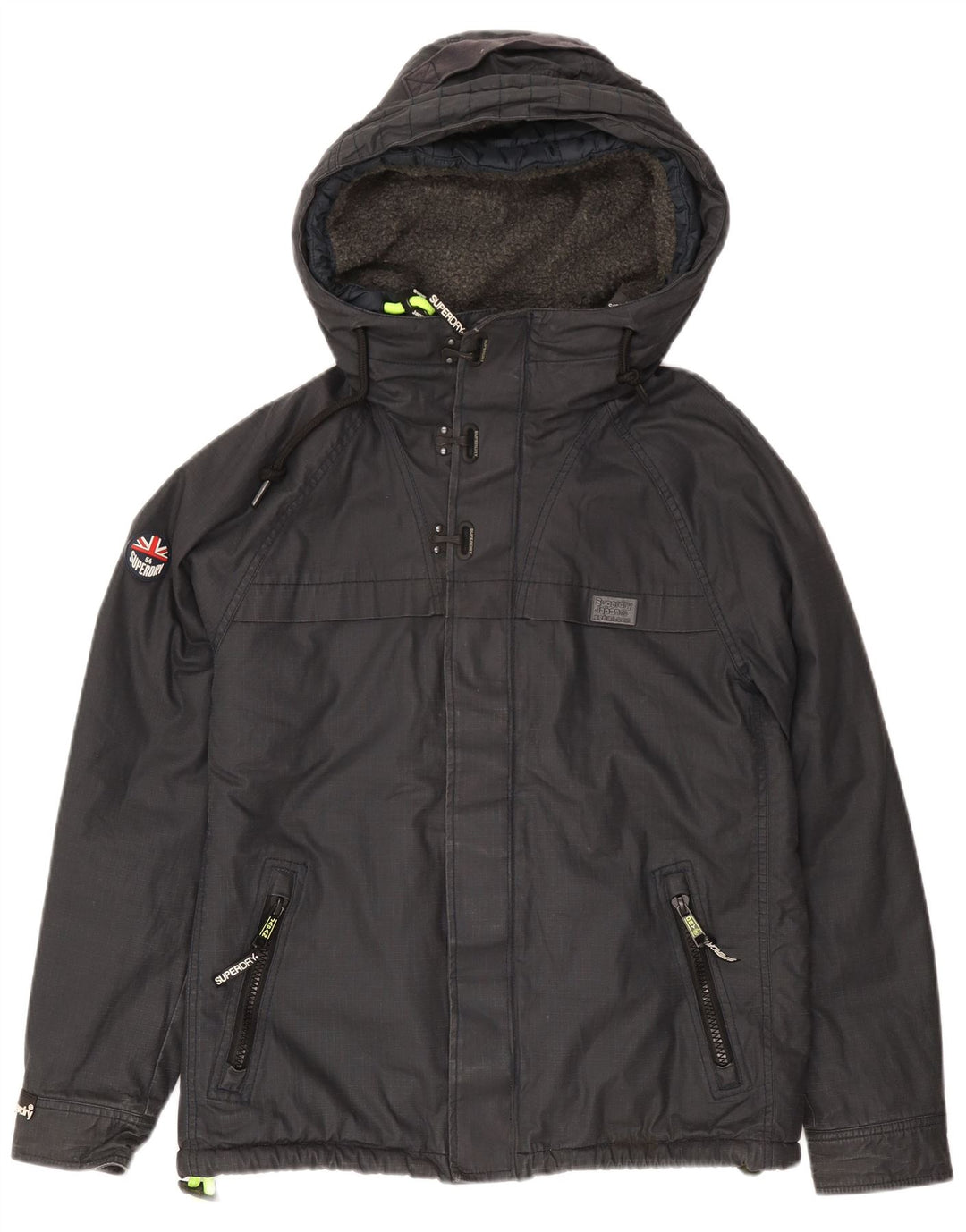 Giacca a vento con cappuccio da uomo Superdry UK 40 Grande logo blu navy