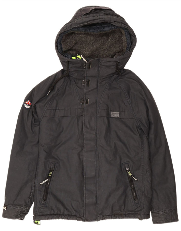 Giacca a vento con cappuccio da uomo Superdry UK 40 Grande logo blu navy