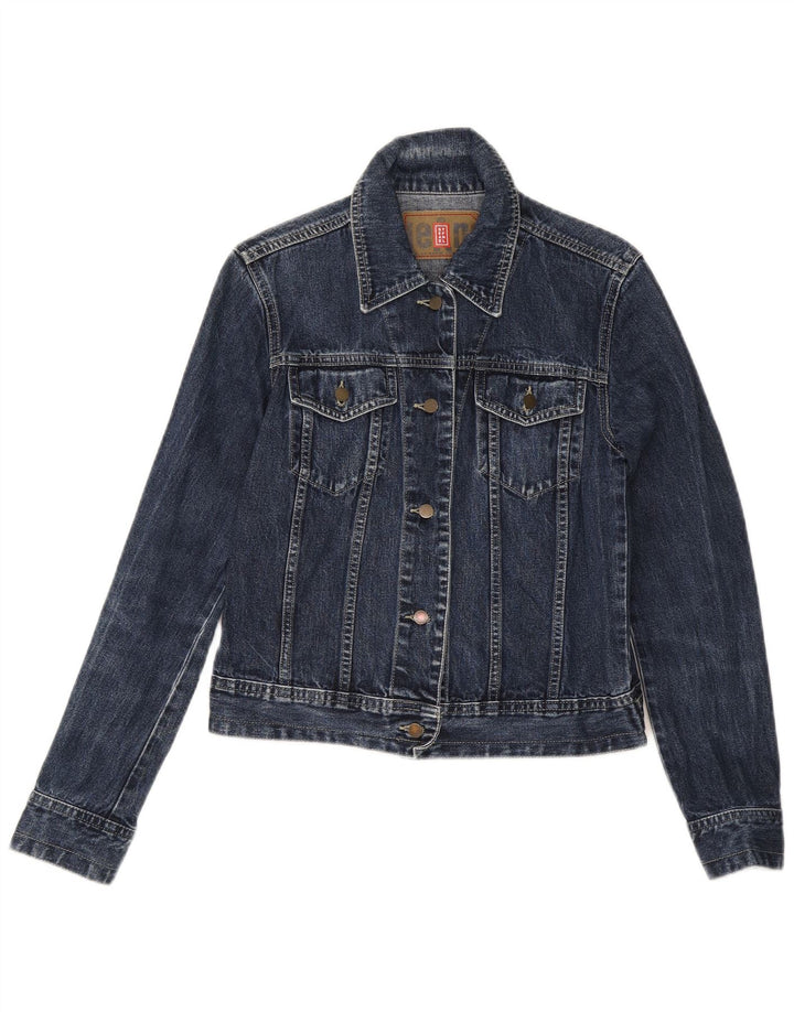 Giacca in denim corto da donna Stefanel UK 12 medio blu navy