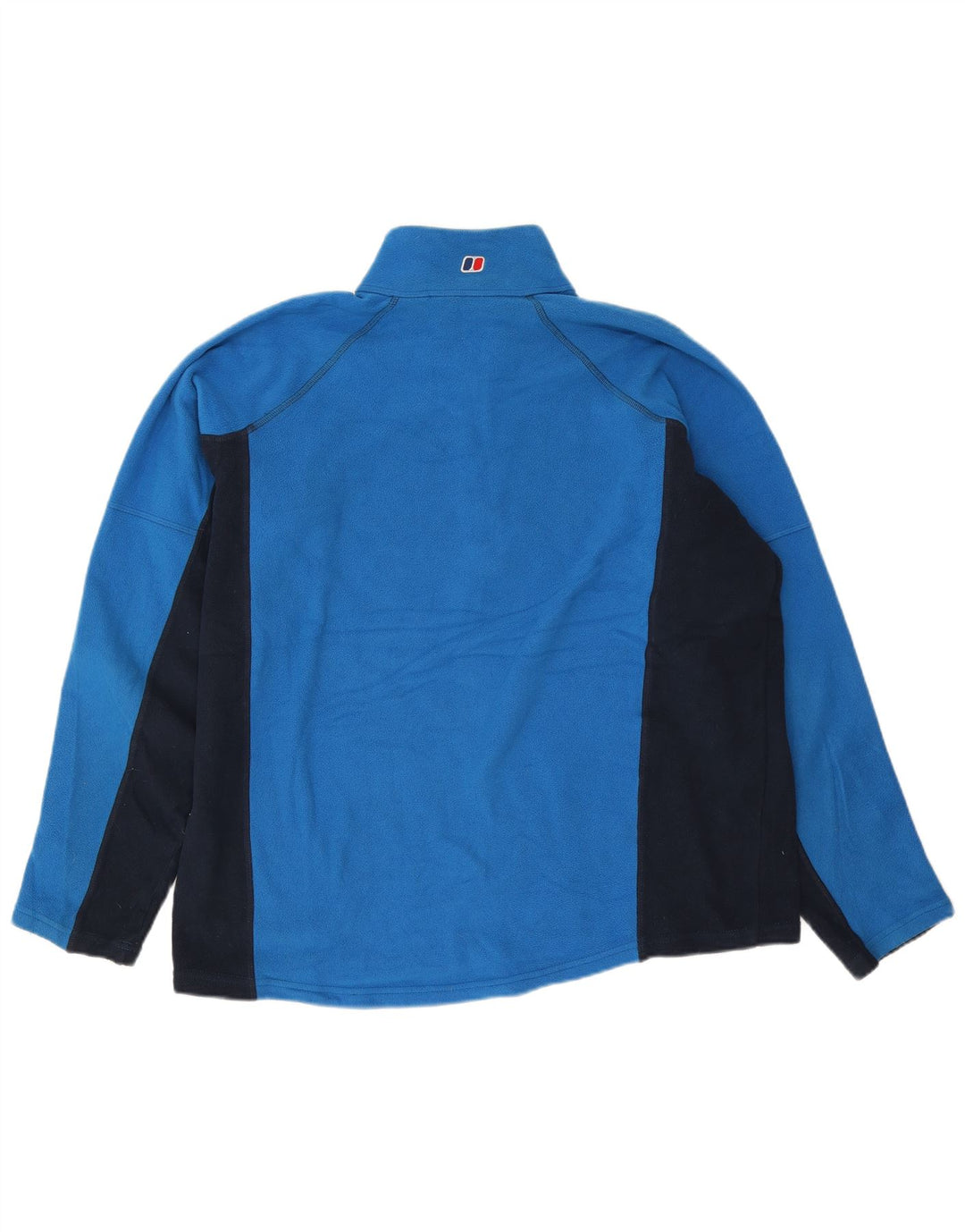 Maglione in pile da uomo Berghaus con zip e collo XL in poliestere color block blu