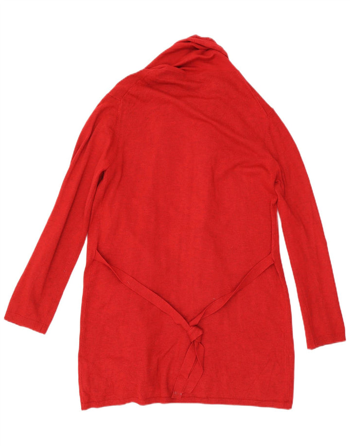Maglione cardigan aperto lungo da donna Zara UK 12 Viscosa rossa media