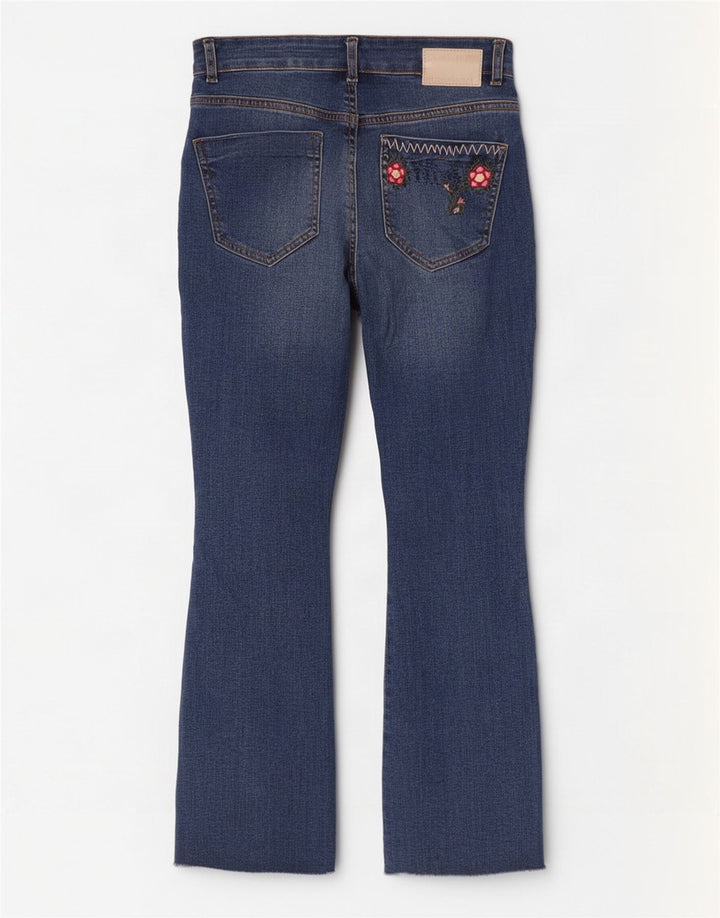 Desigual Jeans Bootcut da donna EU 38 Medio W28 L27 Cotone floreale blu