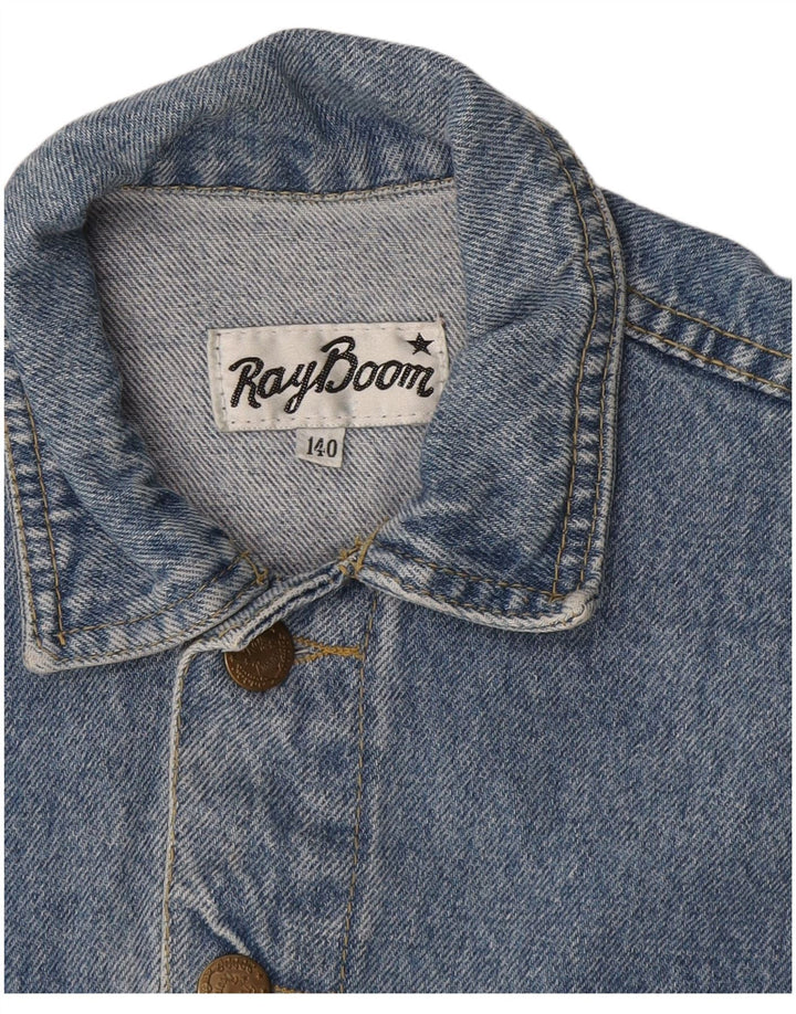 Gilet in denim vintage per bambina 9-10 anni Blu