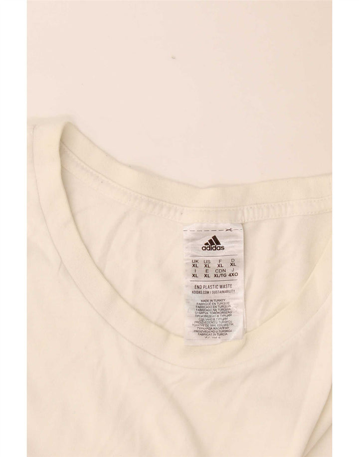 T-shirt grafica da uomo Adidas Top XL in cotone bianco
