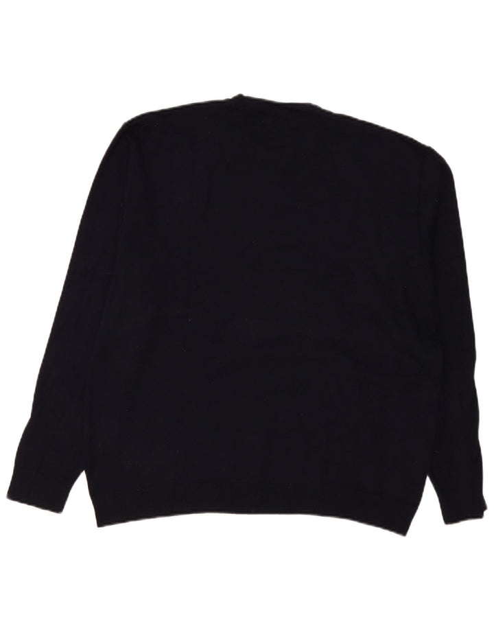 Maglione Zara da uomo girocollo in viscosa blu navy medio