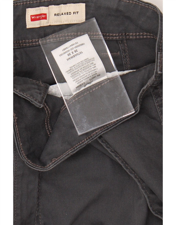 Pantaloni cargo da uomo dalla vestibilità comoda WRANGLER W38 L27 cotone grigio