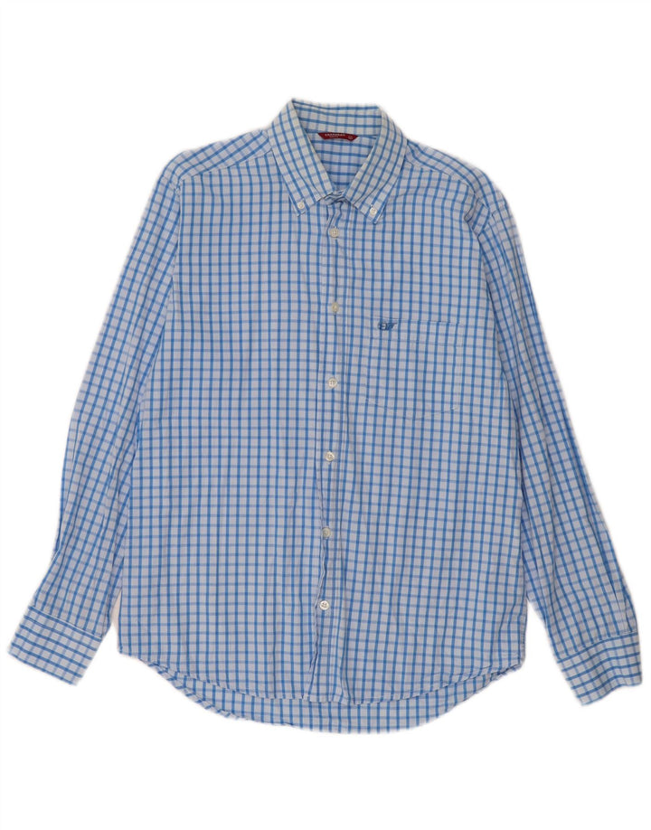 Camicia da uomo Carrera in cotone a quadri blu medio