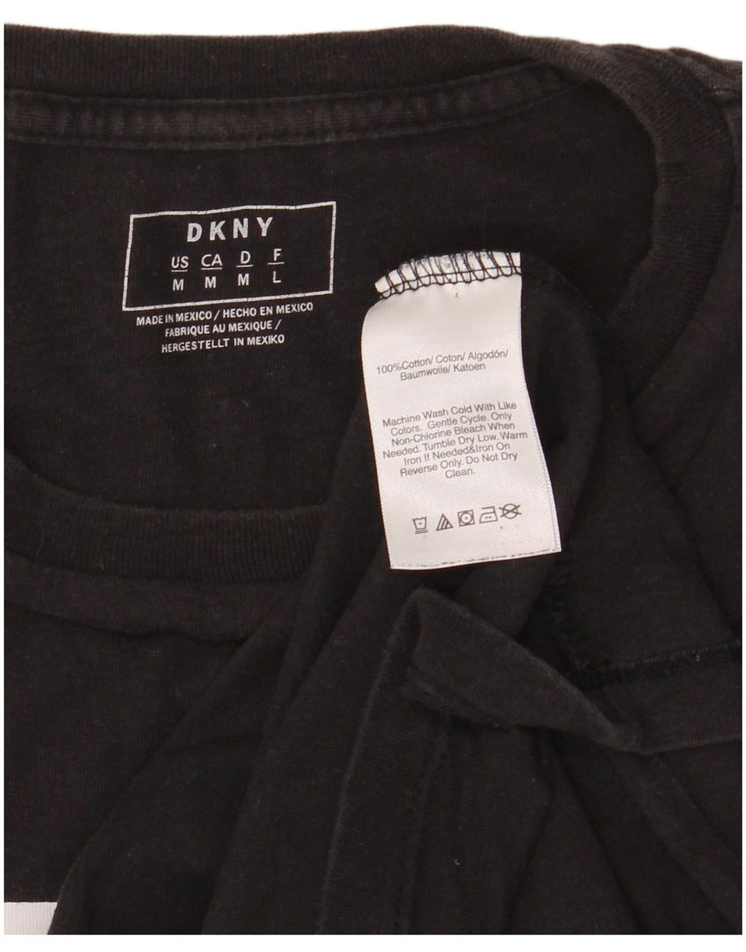 DKNY Mens Graphic T-Shirt Top Medium Black Cotton