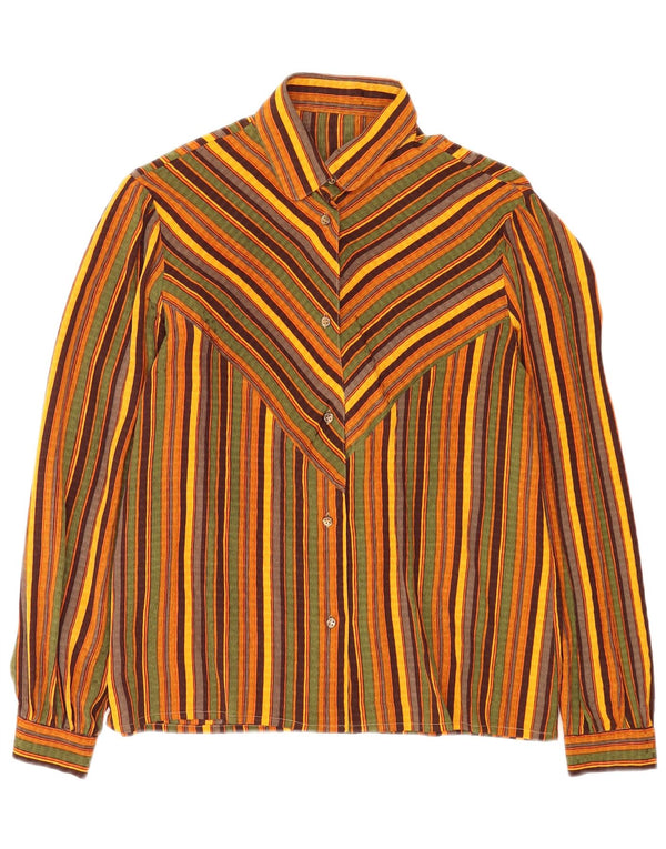 Vintage Womens Shirt UK 12 Medium Multicoloured Striped
