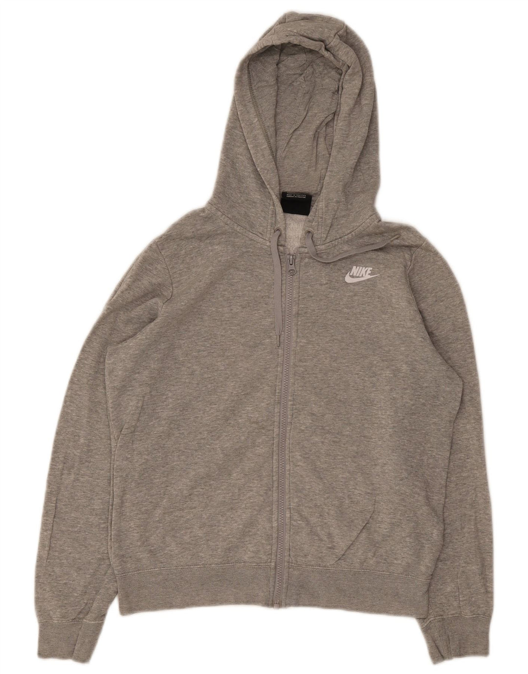 Maglione con cappuccio e zip oversize da donna Nike UK 10 piccolo cotone grigio