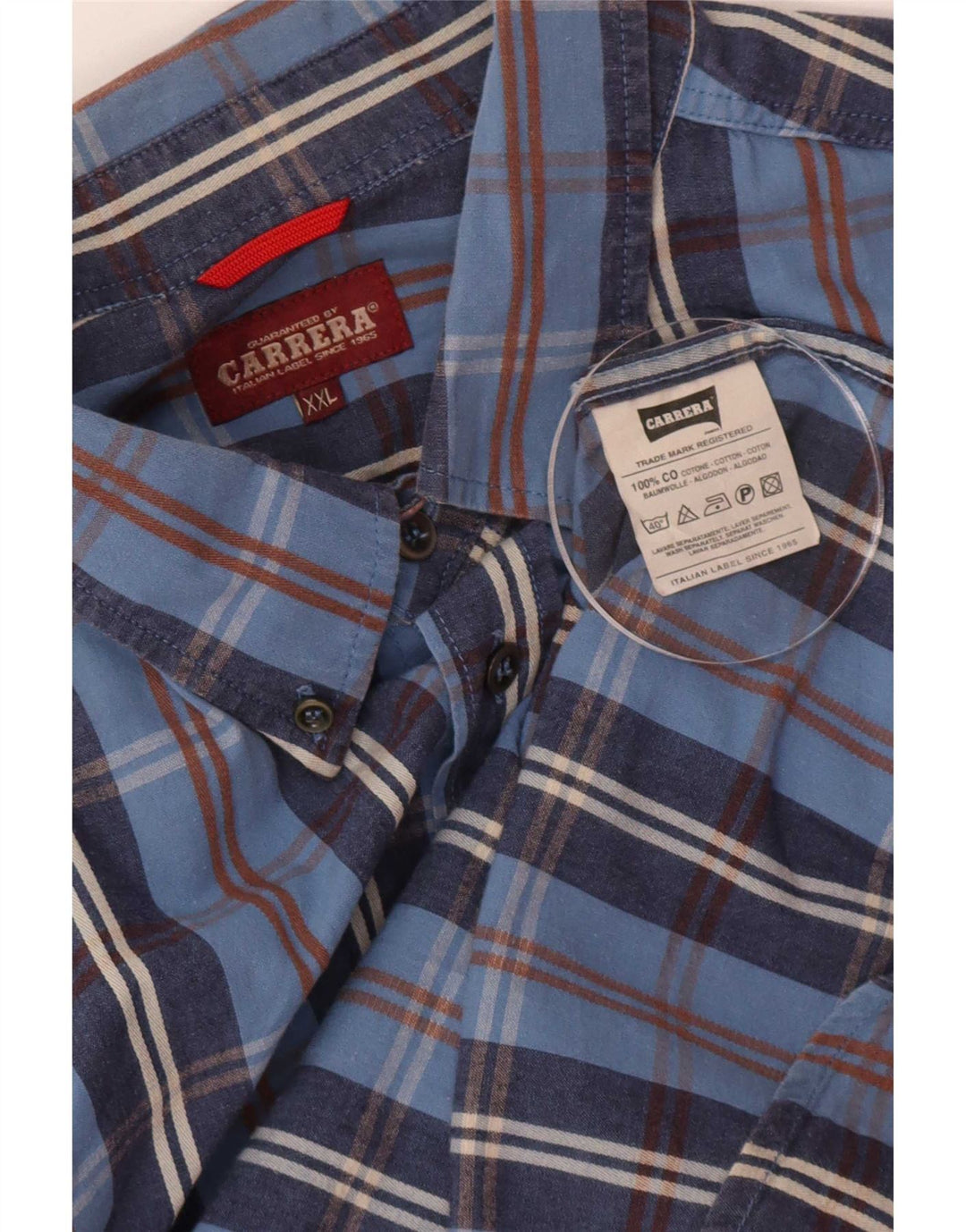 Carrera Camicia da uomo 2XL Cotone a quadri blu