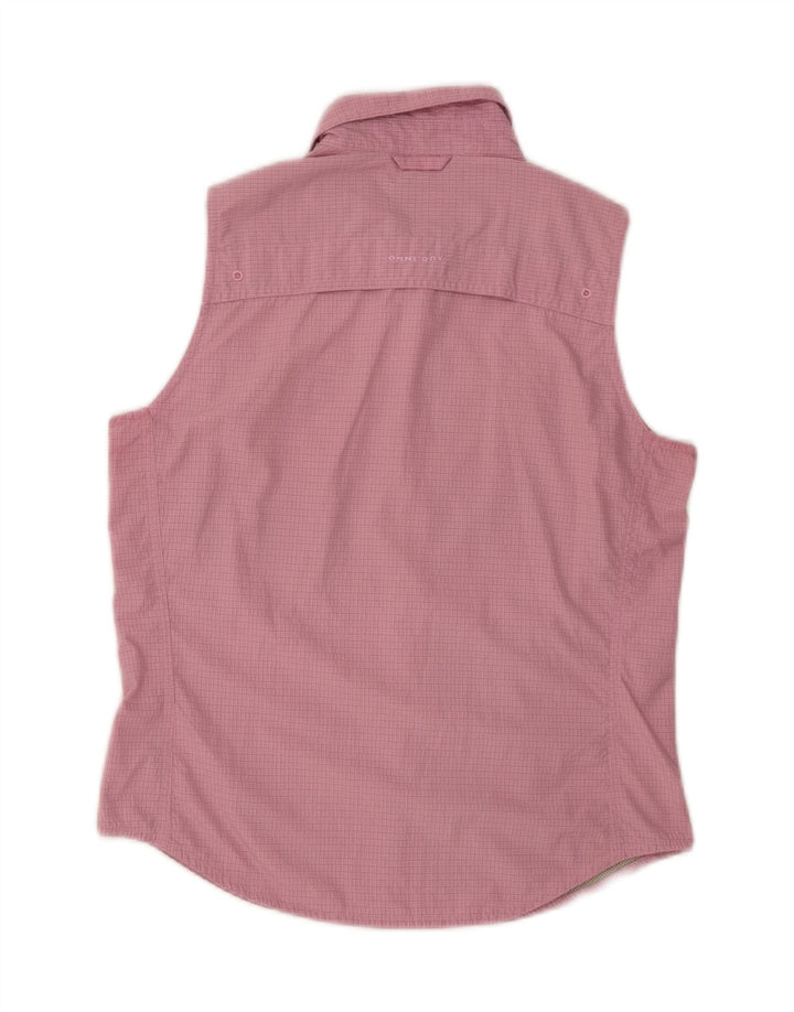 Camicia senza maniche da donna Columbia UK 10 Piccolo poliestere a quadri rosa