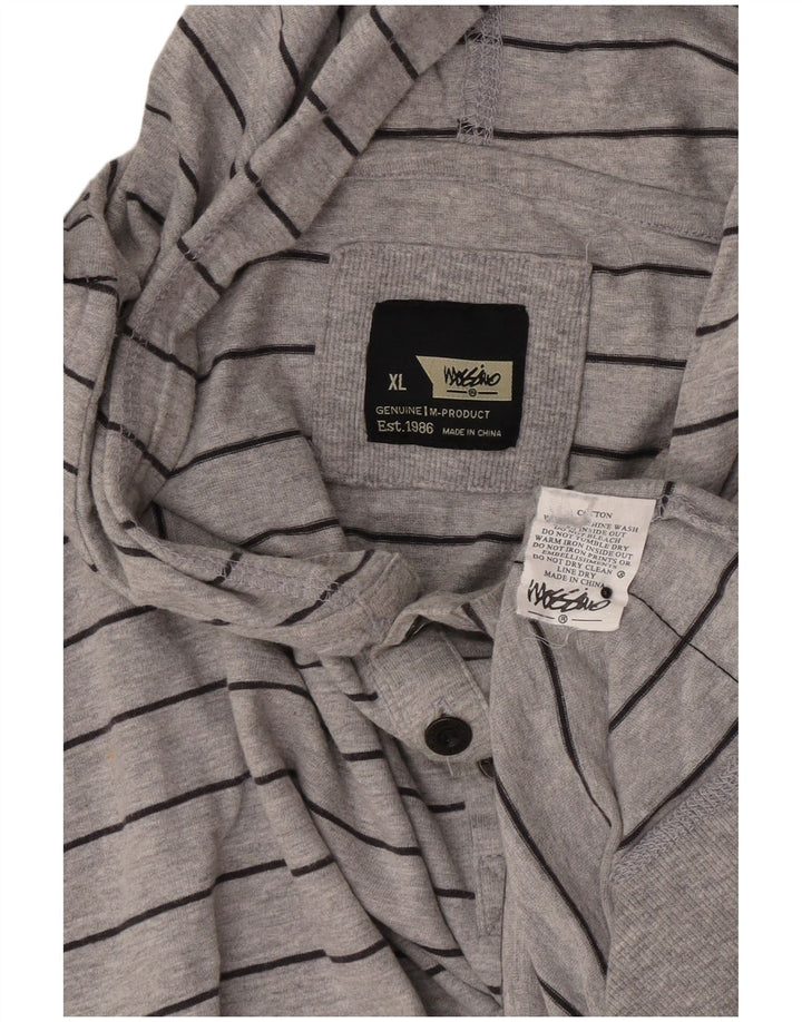 Maglione con cappuccio da uomo Mossimo XL in cotone a righe grigie