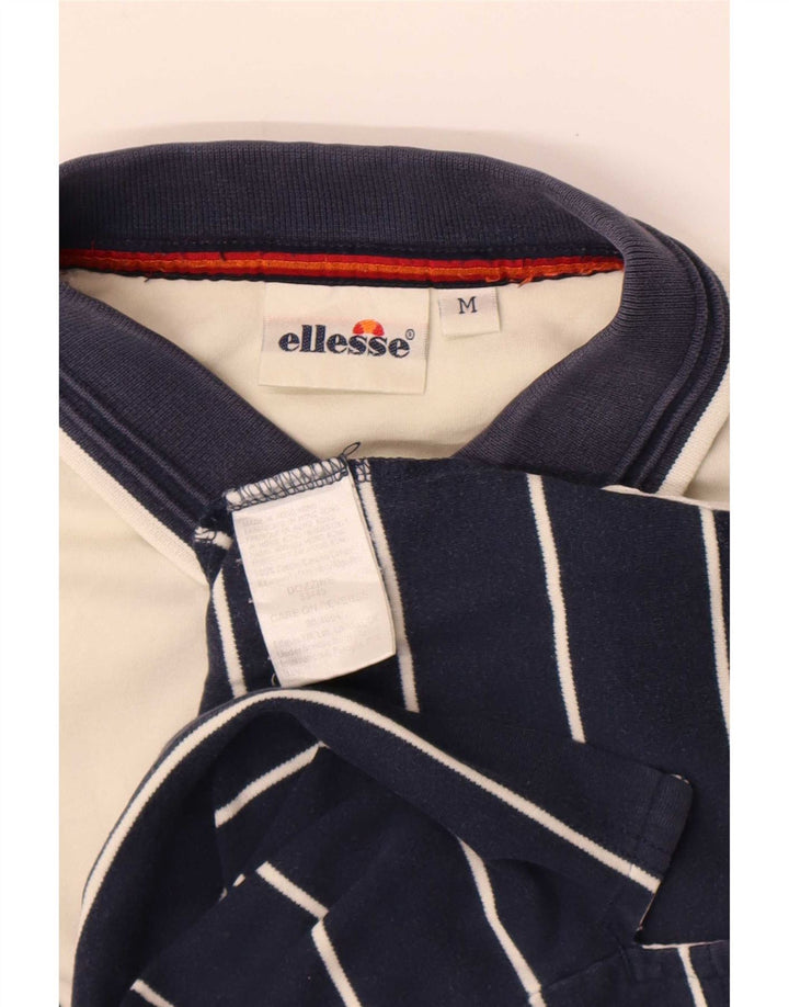 Polo da uomo Ellesse in cotone a righe medie blu navy