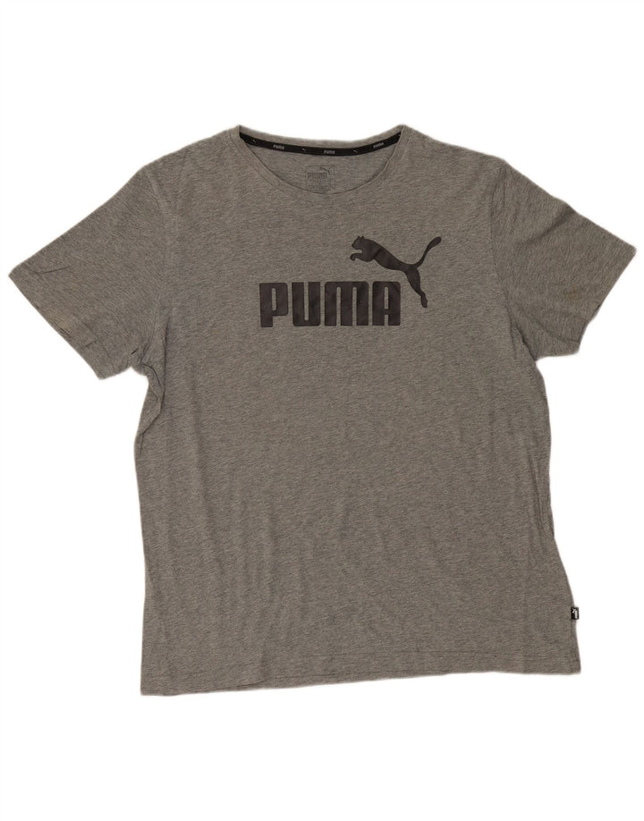 PUMA Mens Graphic T-Shirt Top Large Grey