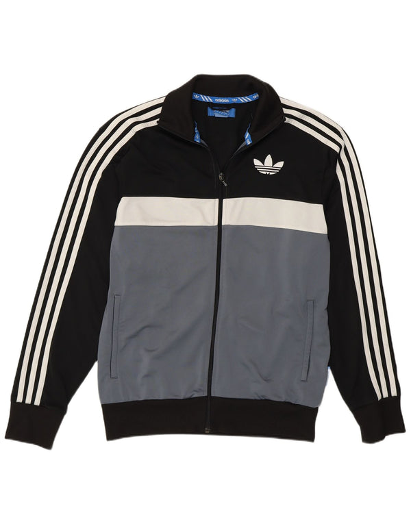 Giacca da ginnastica da uomo Adidas Small nera in poliestere color block