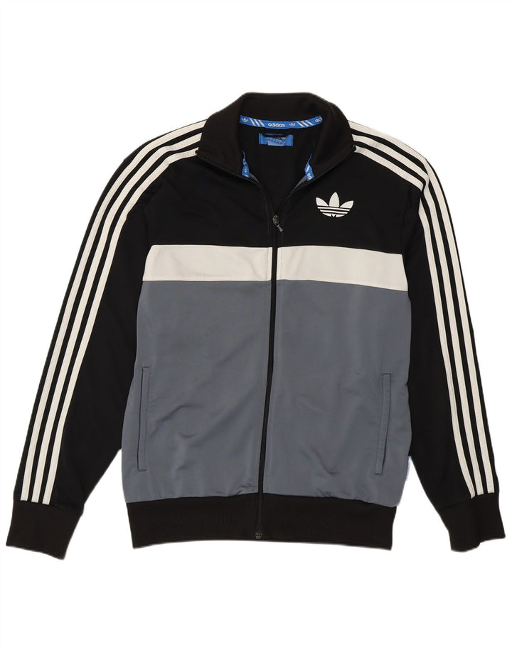 Giacca da ginnastica da uomo Adidas Small nera in poliestere color block