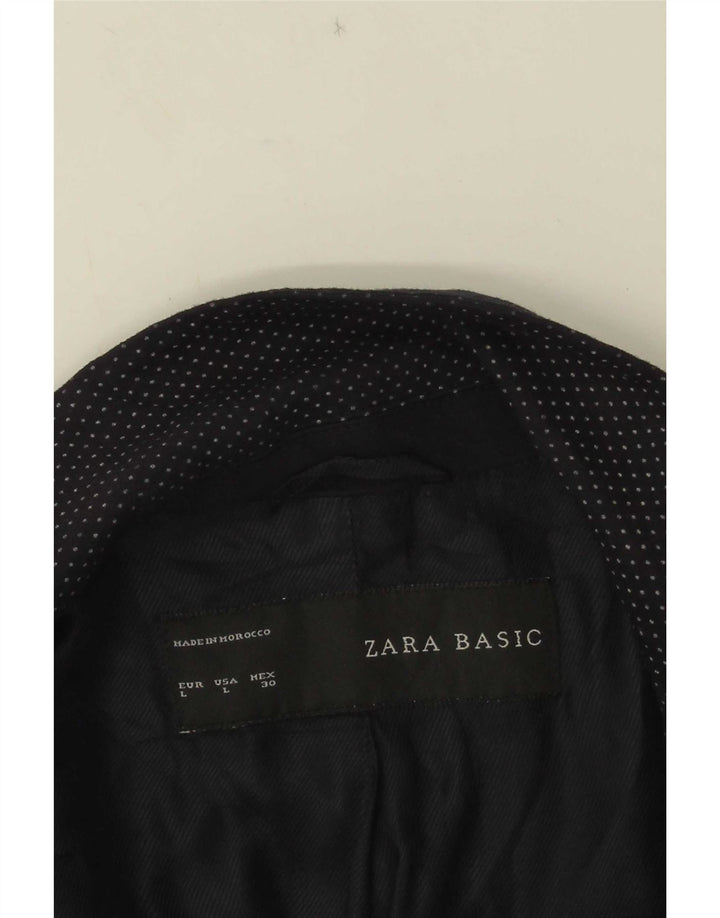 Giacca blazer da donna a 1 bottone Zara UK 14 grande blu navy maculato