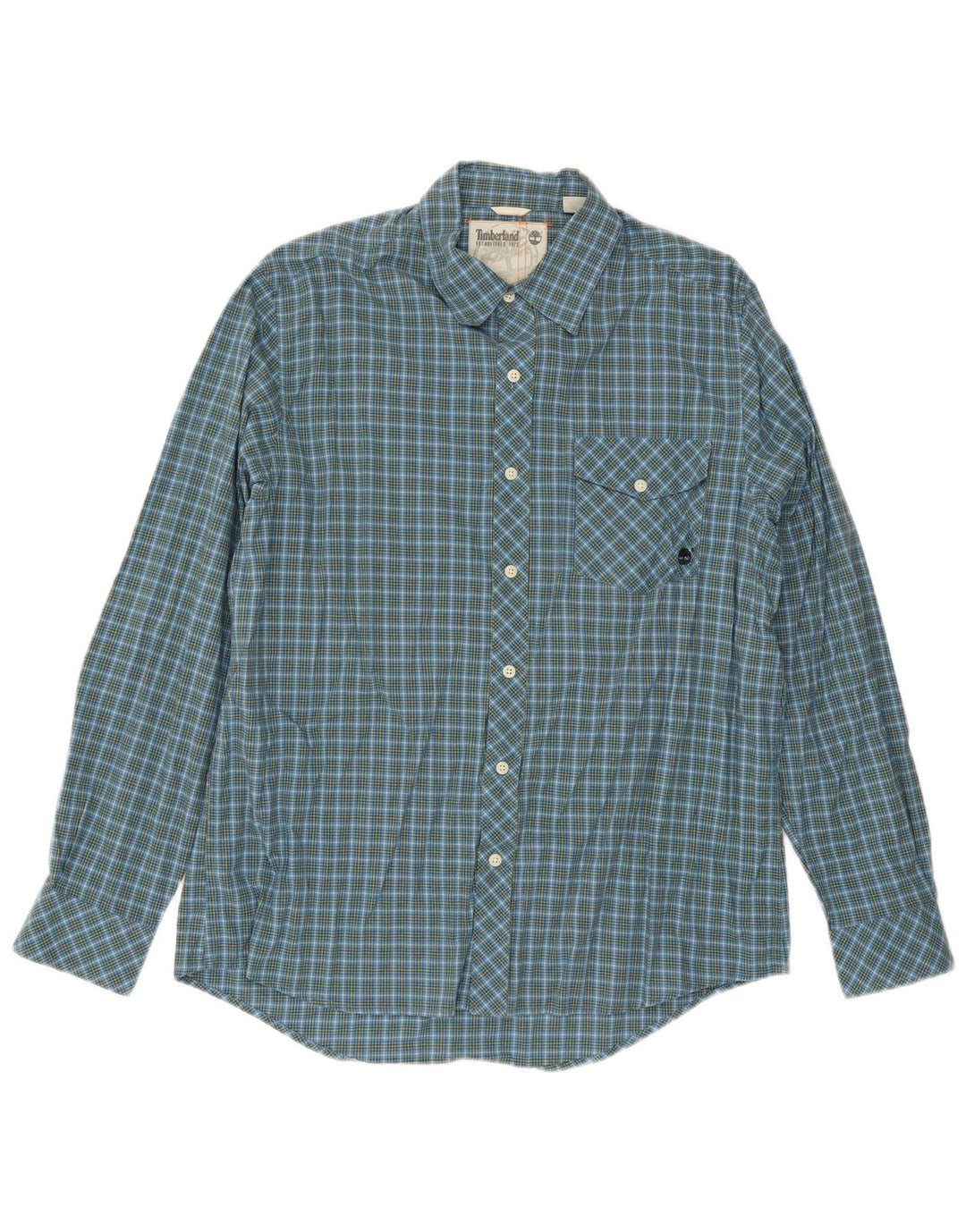 Camicia da uomo Timberland in cotone a quadri grandi blu