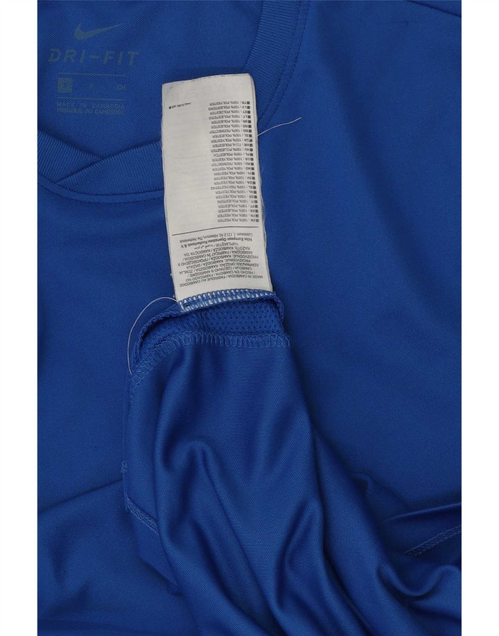 Maglia Nike Dri Fit da uomo a manica lunga piccola in poliestere blu