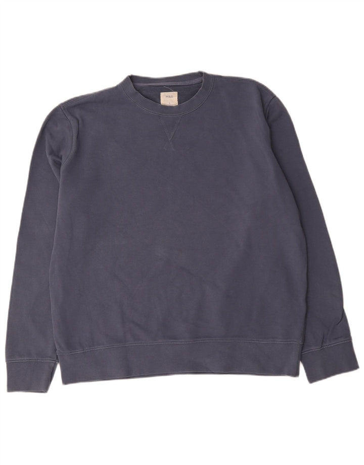 Felpa da uomo Marks & Spencer, grande, in cotone blu navy