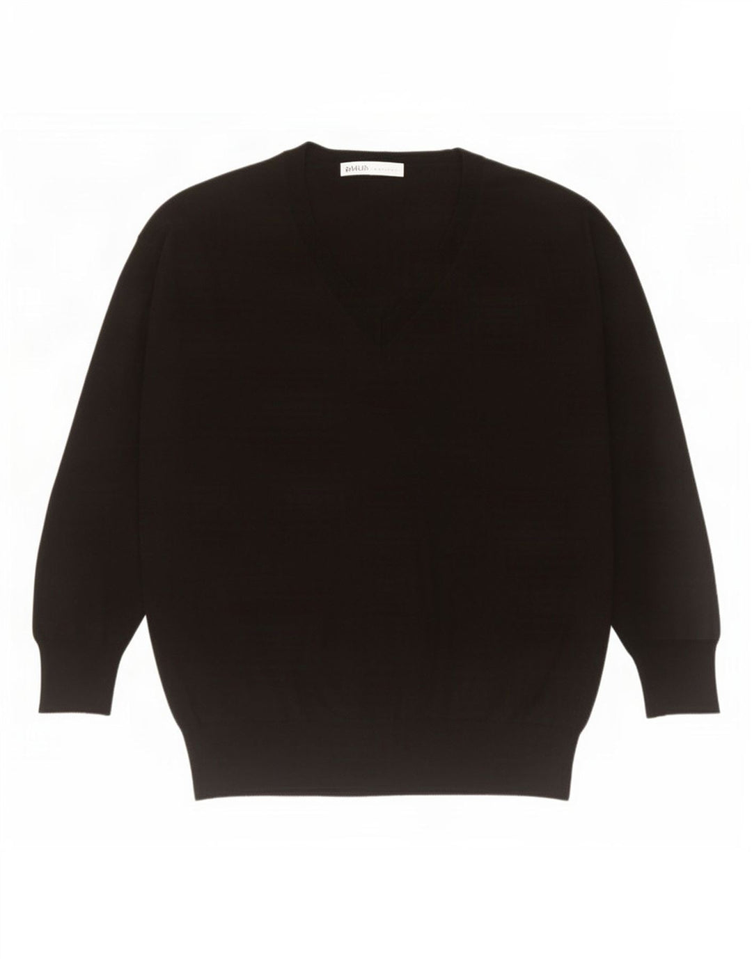Maglione oversize con scollo a V da donna Zara UK 10 piccolo poliestere nero