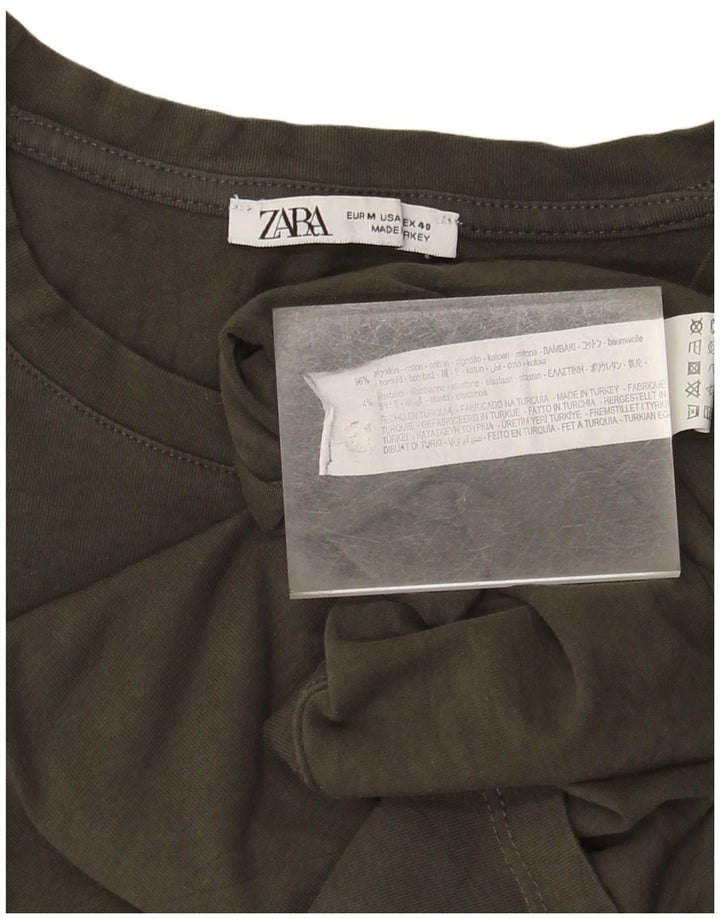 T-shirt da uomo Zara Top in cotone marrone medio