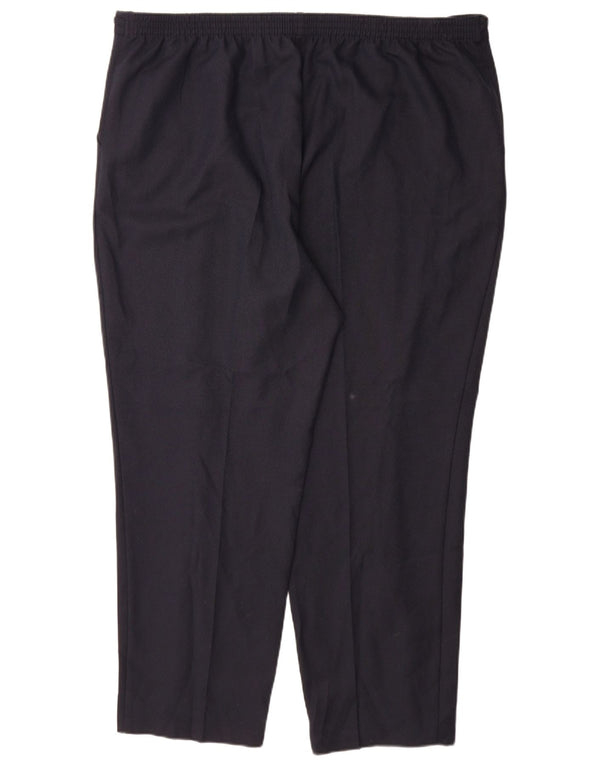 Pantaloni casual dritti da donna Marks & Spencer UK 24 4XL W48 L31 Blu navy