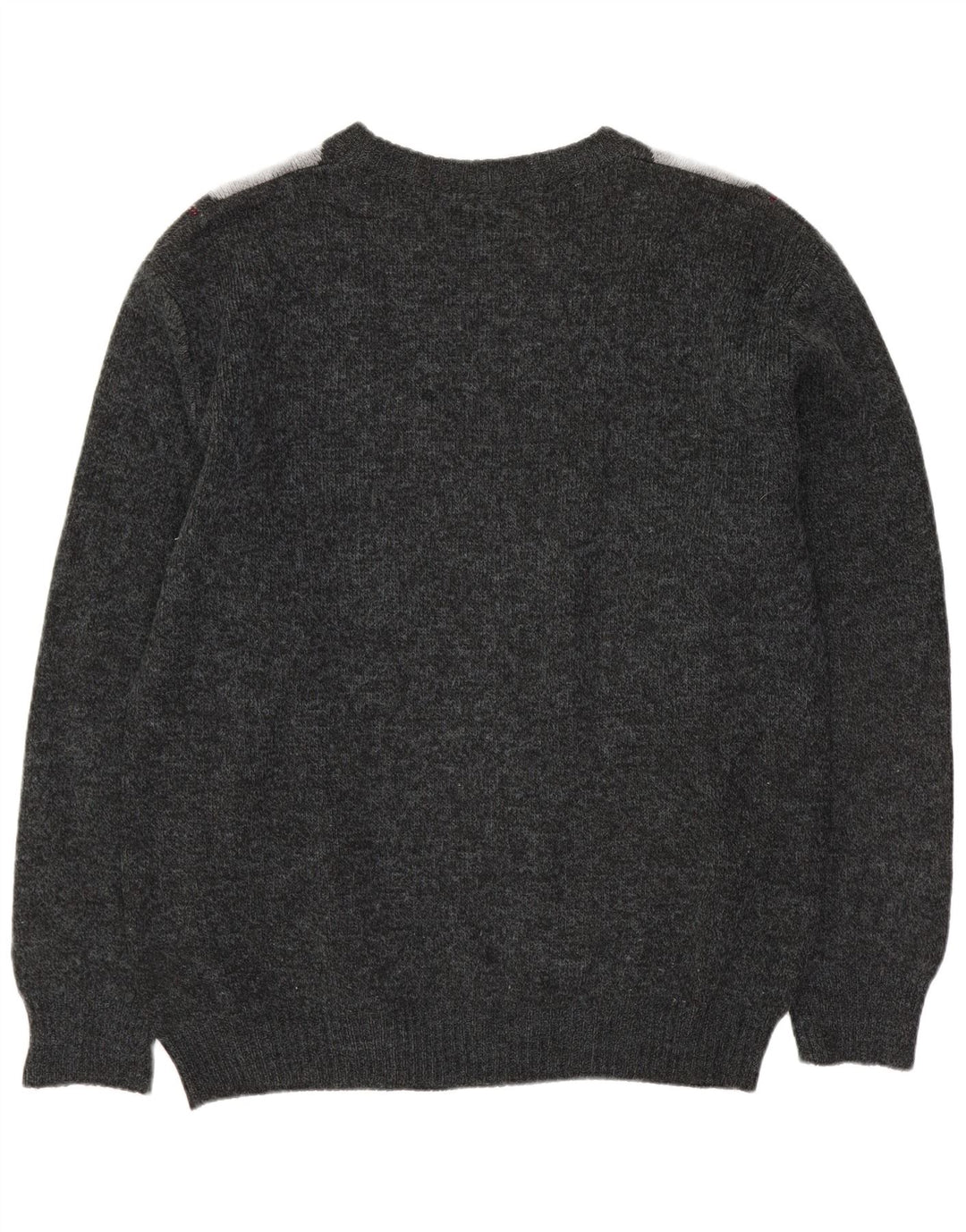Maglione vintage da uomo girocollo IT 54 XL grigio a rombi/lana diamante