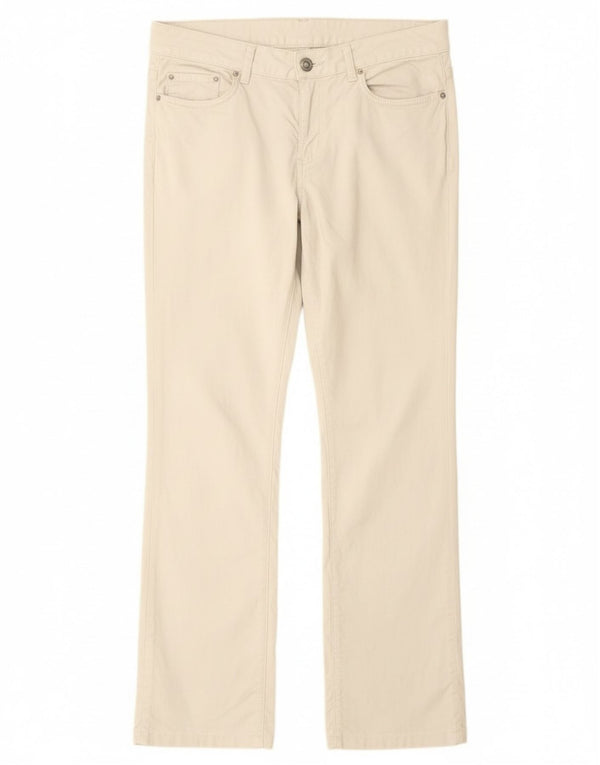 Pantaloni casual dritti da donna a vita media Kappa IT 46 Large W30 L31 Bianco