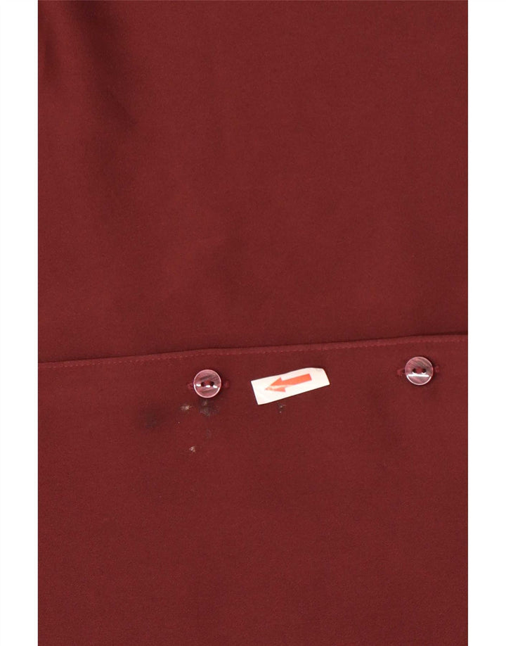 Marks & Spencer camicia camicetta da donna UK 16 grande bordeaux poliestere