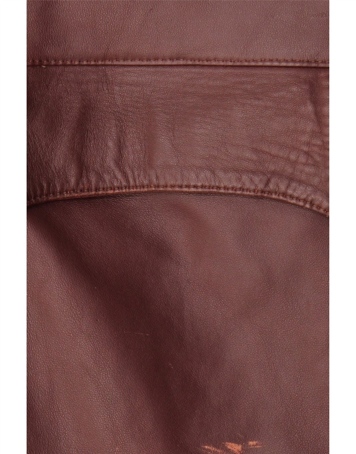 Giacca in pelle vintage da donna IT 50 XL in pelle bordeaux