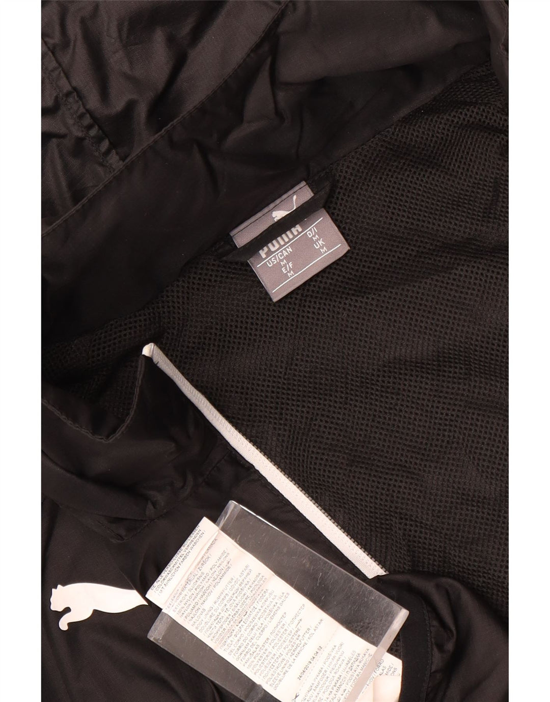 Giacca antipioggia con cappuccio da uomo PUMA UK 38 Medium Nero Poliestere