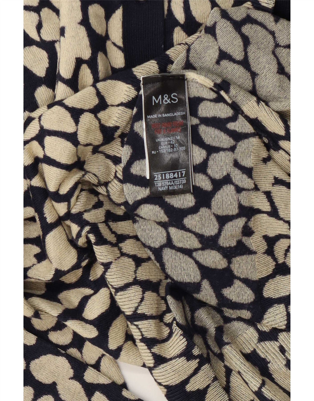 Maglione cardigan da donna Marks & Spencer UK 14 medio nero geometrico