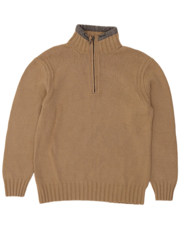Maglione da uomo con collo con zip Marlboro Classics Beige medio