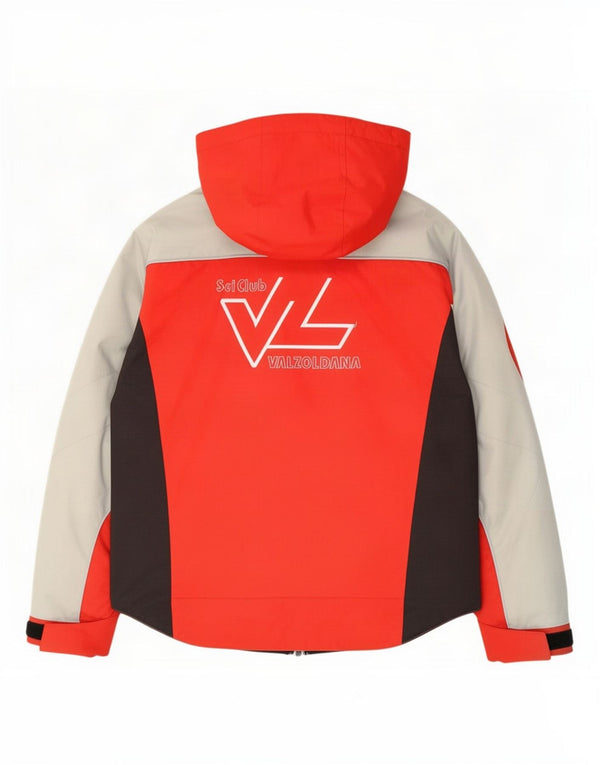 Giacca da sci con cappuccio grafica da uomo Dialto UK 40 Large in nylon color block rosso