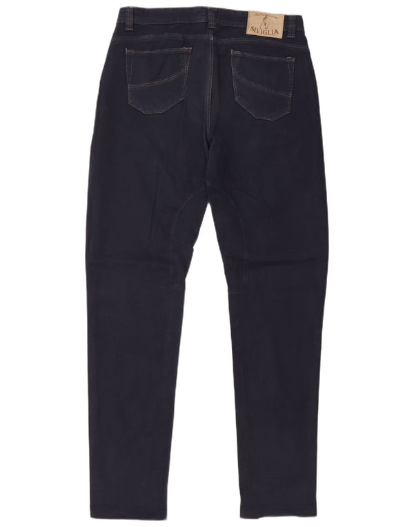 SIVIGLIA Mens Skinny Casual Trousers W30 L30 Navy Blue Cotton