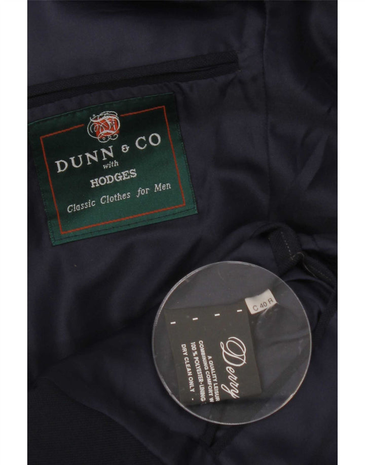 Giacca blazer da uomo a 2 bottoni Dunn & Co UK 40 grande poliestere blu navy