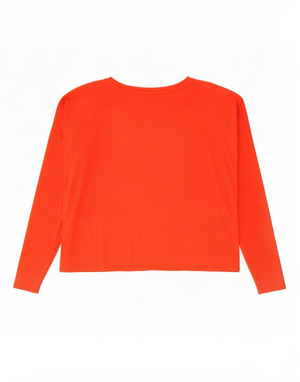 Topshop Top oversize da donna a maniche lunghe UK 14 Large Red Viscosa