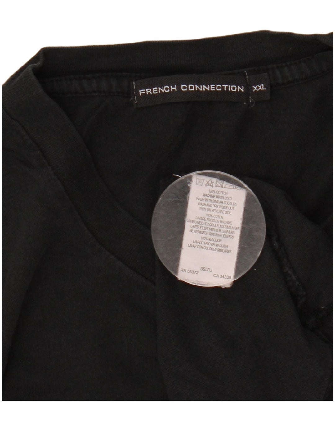 T-shirt grafica da uomo French Connection Top 2XL cotone nero