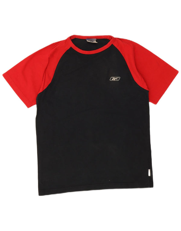 T-shirt Reebok da uomo Top Small in cotone color block nero
