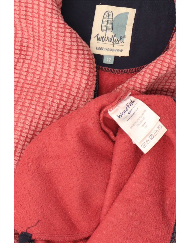 Maglione in pile da donna con collo con zip Weird Fish UK 12 Poliestere rosa medio