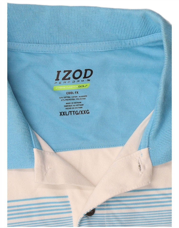 Polo da golf da uomo Izod 2XL in cotone a righe multicolore