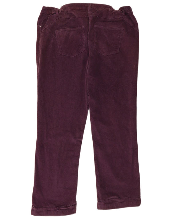 Pantaloni di velluto a coste da donna Cotton Traders UK 16 Large W38 L27 Cotone viola