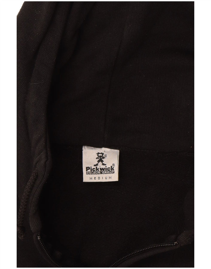 Maglione con cappuccio e zip grafica da uomo Pickwick in cotone nero medio