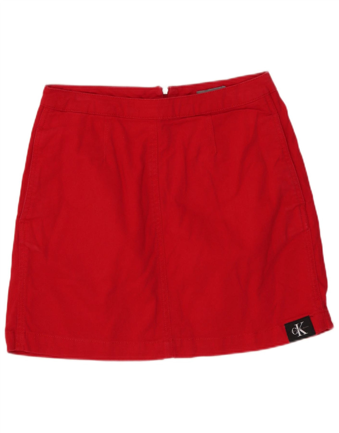 CALVIN KLEIN Gonna in denim da donna W27 piccola in cotone rosso
