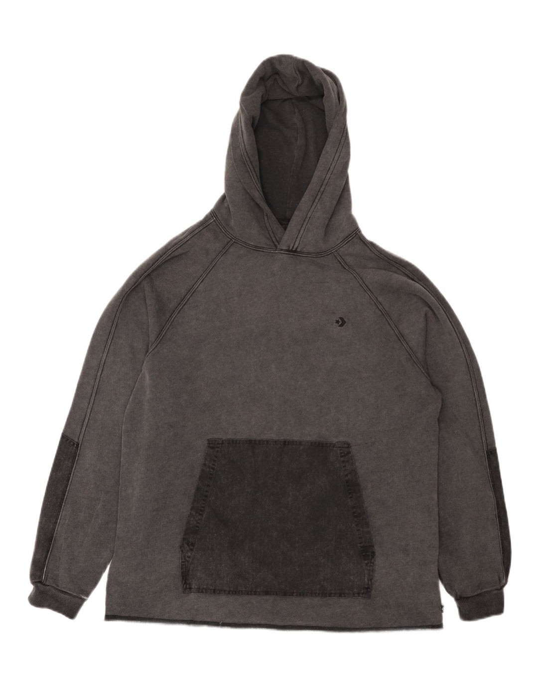 Felpa con cappuccio da uomo Converse piccola in cotone grigio
