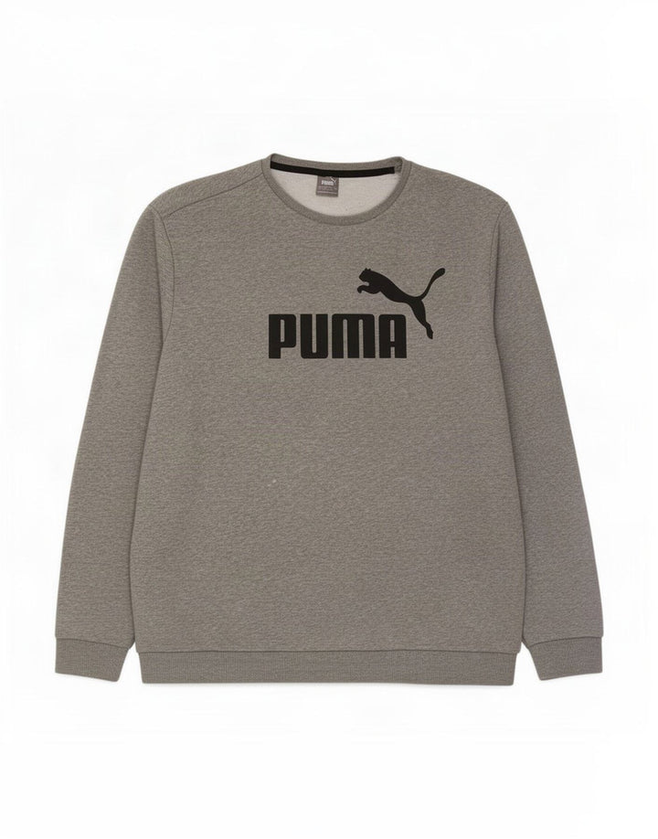 Felpa grafica da uomo Puma Maglione 4XL Cotone chiazzato grigio